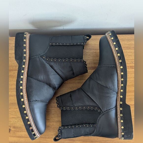 Free People Leather Studded Bootie 39/9 Whimsigoth Boho Dark Academia Maximalist - Picture 8 of 13